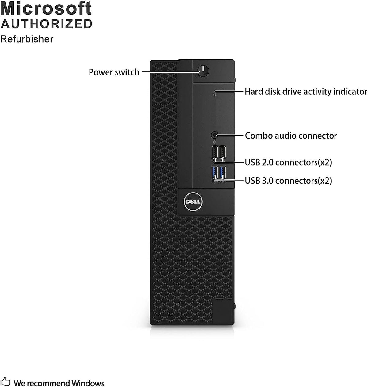 Dell Optiplex 3050 SFF Desktop Computer PC, Intel Quad Core i5-6500 up to 3.6GHz, 16GB DDR4, 256GB SSD, WiFi, 4K Support, DP, HDMI, Windows 11 Pro 64 Bit