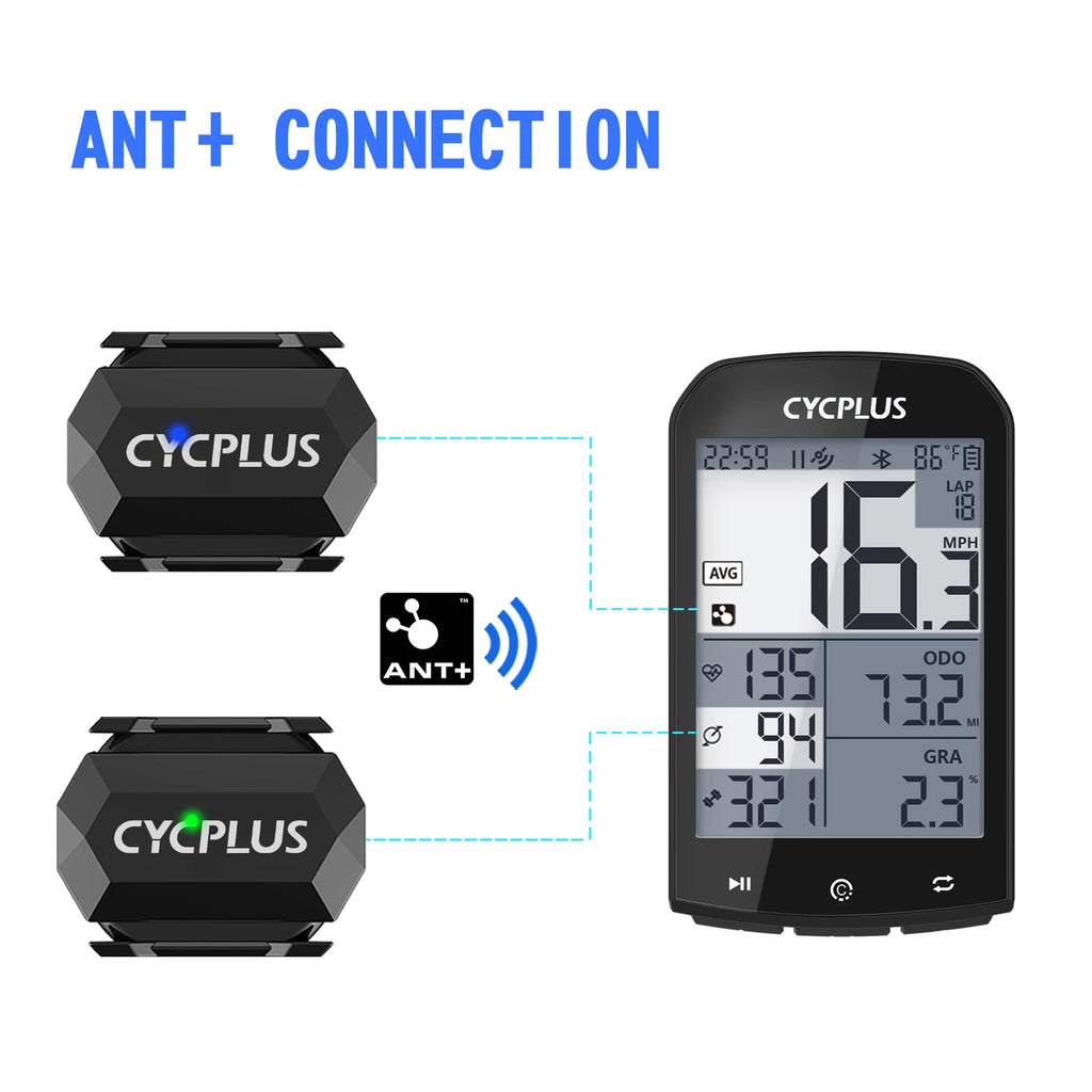 CYCPLUS Cadence Speed Dual Sensor Bike Computer Speedometer ANT+ Bluetooth Waterproof GPS Cycling Bicycle Accessories
