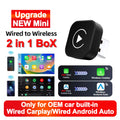 2in1 Wired to Wireless CarPlay Android Auto Adapter for OEM Car Stereo With USB Plug and Play