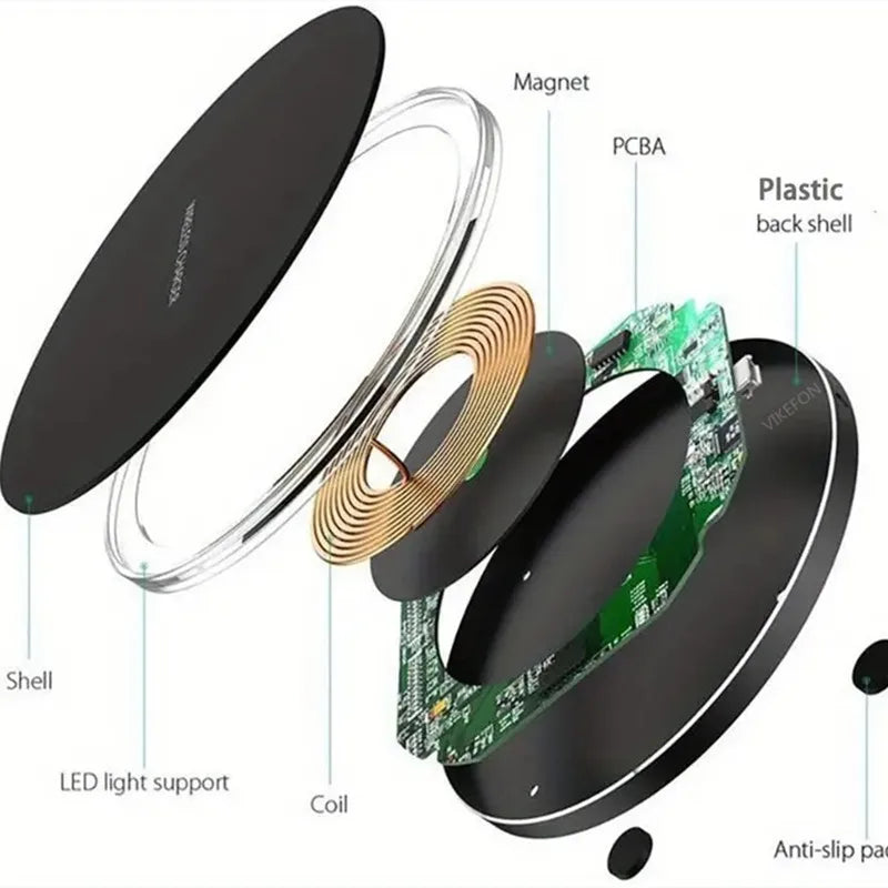 Wireless Charger Mobile Phone Chargers Pad Stand For iPhone 16 15 14 13 12 11 Pro Max Samsung Xiaomi Fast Charging Dock Station